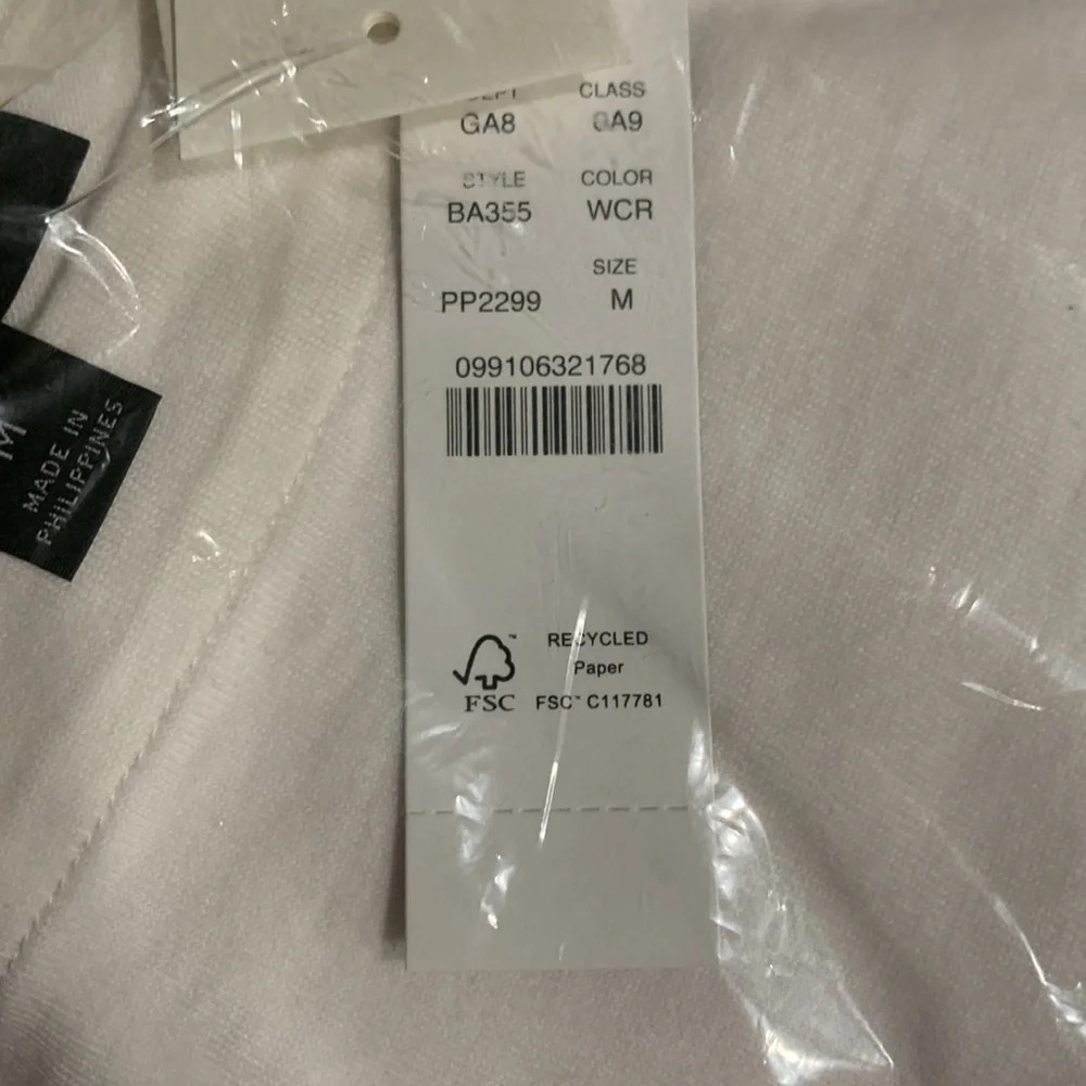 J. Crew Mariner cloth boatneck Long sleeve T-shirt in Ivory/Coral. NWT - Picture 5 of 5
